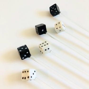 Glass Dice Drink Stirrers - Set of 6 