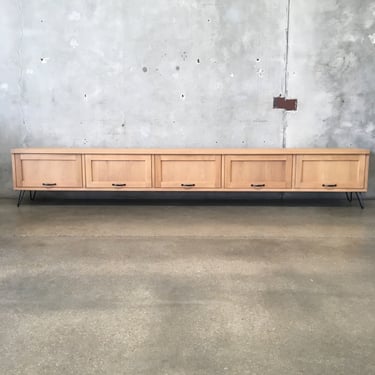 Large 10 Foot Credenza With Hair Pin Legs