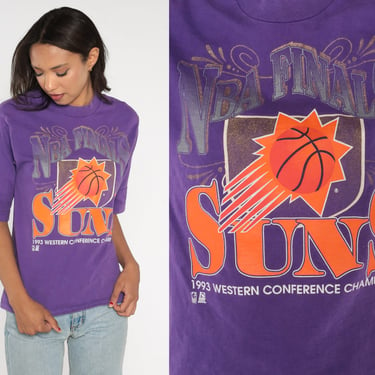 Phoenix Suns Shirt 1993 NBA Finals Basketball T Shirt 90s TShirt Arizona Shirt Purple Sports Shirt Vintage 1990s Graphic Tee Retro Small S 
