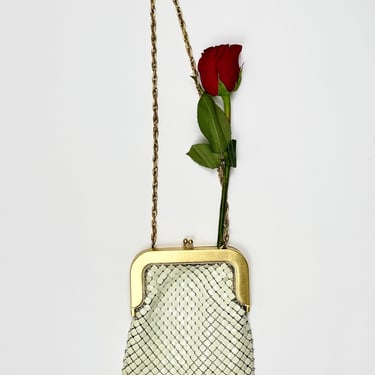 Whiting & Davis White Large Mesh Bag