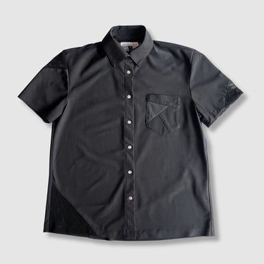 the 'black + mesh' short sleeve button-down