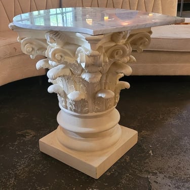 White Decorative Pedestal Table Base
