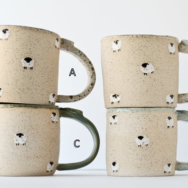 Sheep Mug with Little Sheep | Handmade Pottery | Handmade Ceramics 