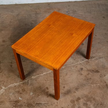 Mid Century Danish Modern Side Table Teak Wood End Rectangular Restored Vintage