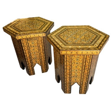 French Moorish Side Tables, Pair