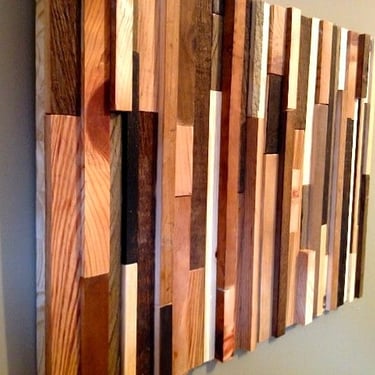 Modern Reclaimed Wood Wall Art 