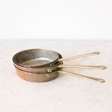 Trio of Vintage Copper Sauciers