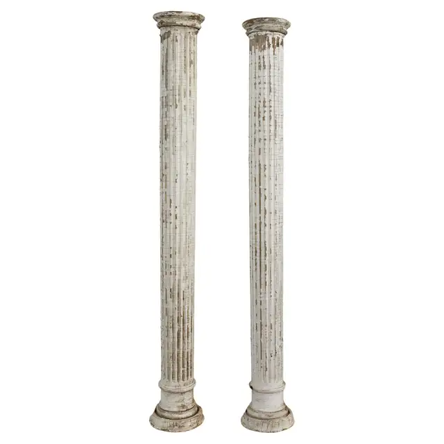 Pair of Neoclassical Style Painted Fluted Wood Columns | Erin Lane ...