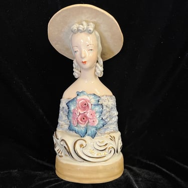 Cordey Cybis bust vintage rose flower porcelain figurine shabby chic shelf sitter 