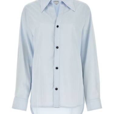 Bottega Veneta Women Pastel Light-Blue Twill Shirt