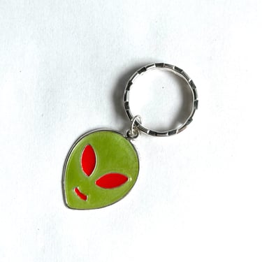 Vintage 90s Neon Green Alien Keychain - Multiple Colors Available 