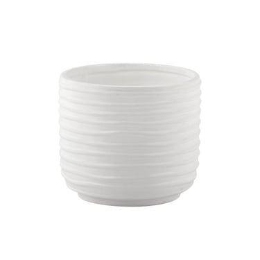 White Ribbed Planter