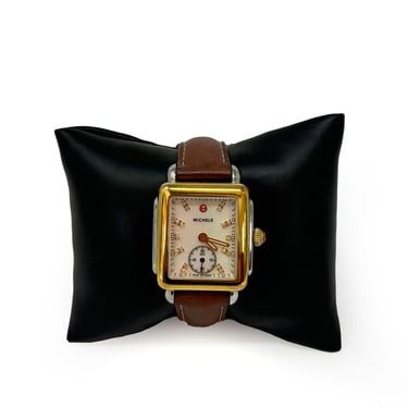 Michele Deco Leather Watch