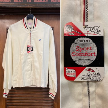 Vintage 1950’s -Deadstock- Rayon Ivy League Bomber Style Rockabilly Jacket, 50’s Athletics Jacket, 50’s Bomber Jacket, Vintage Clothing 