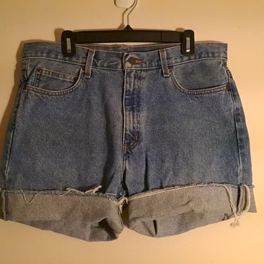 Vintage 90s High Waist Denim Shorts, Size 36 Plus Size 