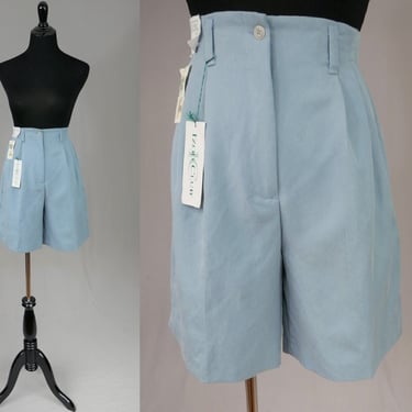 90s Golf Shorts - Blue Gray Izod Club - Deadstock Unworn - Pleated High Waist - Vintage 1990s - S 26-29" waist 