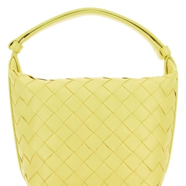 Bottega Veneta Woman Yellow Leather Micro Candy Wallace Handbag