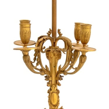 Louis XVI Style Bronze Candelabra Mounted as Lamp