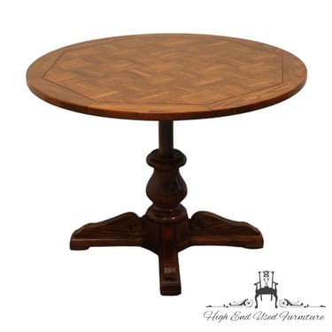 HIGH END Rustic Americana 40" Round Parquet Top Hi-Low Game Table 2610-55 