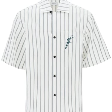 Ferragamo Striped Bowling Shirt With Button Men