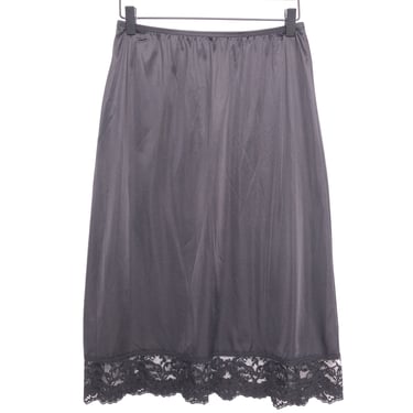 Lace Trim Midi Slip Skirt