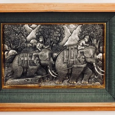 776 Framed Chinese Sculptures of Silver-Pewter Fruits