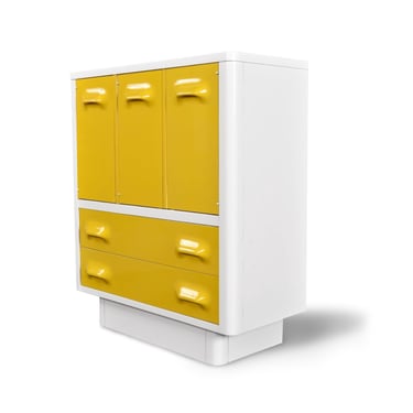 Restored Raymond Loewy Style Yellow Broyhill Chapter One Gentlemen's Chest Dresser 