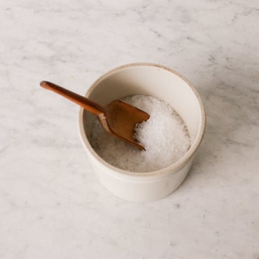 Ironstone Confiture Crock with Wood Scoop