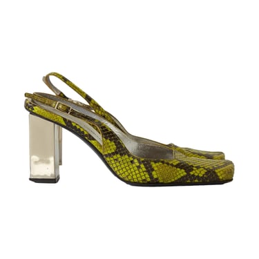 Dolce & Gabbana Green Snakeskin Block Heels