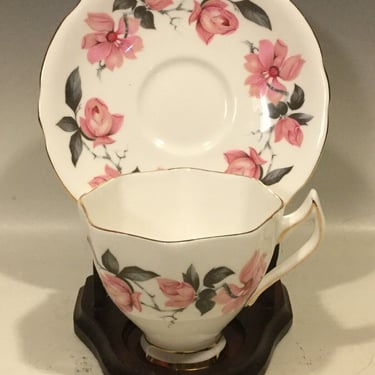 Gladstone 'Romance' Tea Cup and Saucer Set with Pink rose Flowers,  english tea party, gifts for mothers day, gifts for valentines day 