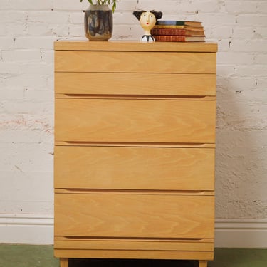 Blonde Vintage Sleek Highboy Dresser