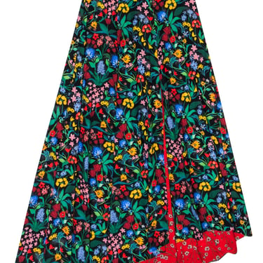 Alice & Olivia - Black & Multi Color Floral Skirt Sz 0