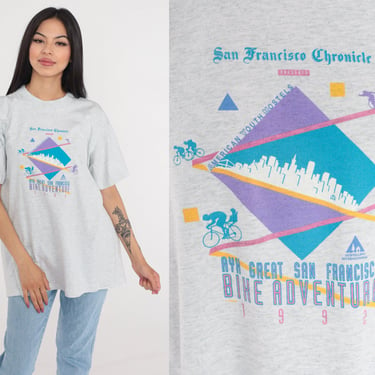 1992 Great San Francisco Bike Adventure Shirt 90s Bicycle Tour T-Shirt Bike Race Graphic Tee Single Stitch Vintage 1990s Screen Stars XL 