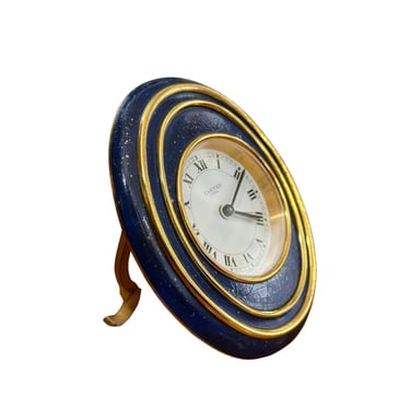 Deep Blue Cartier Oval Alarm Clock Model 7511