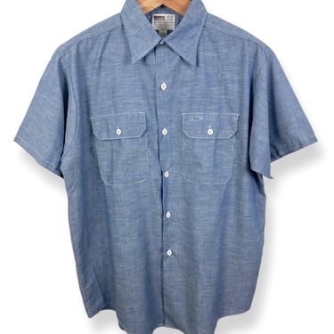 Vintage 1940s WWII US Navy Chambray Uniform Shirt ~ size M