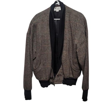 Vintage Tweed Airman Sweater Jacket Jim Proby RSM Rochester Special Man L Tall 