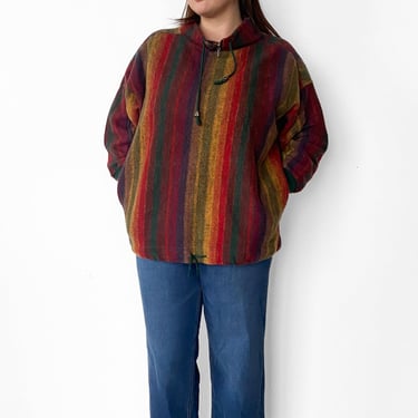 1980s Rainbow Fleece Pullover, sz. 4XL