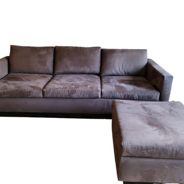 Perch Furniture Micro Suede Lowe Plum Sofa w/Ottoman|Chaise PFP229-5