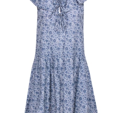 Rebecca Taylor - Blue Floral Print Mini Dress Sz 4