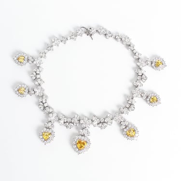 Love Flower Sterling Crystal Choker Necklace