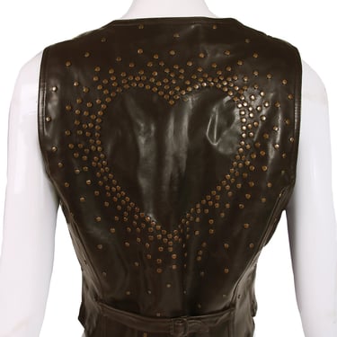 Moschino Vest w/Brass Studded Heart