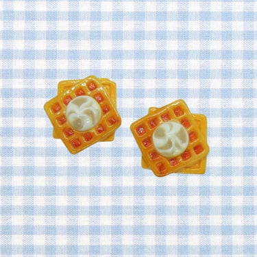 Waffle Hair Clips Breakfast Brunch Sweet Pastry Barrettes Clip Bobby Pins 