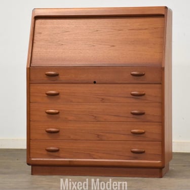 Danish Modern Teak Secretary Desk by Dyrlund 