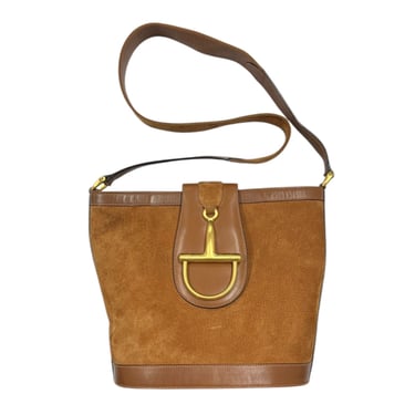 Gucci Brown Suede Horsebit Shoulder Bag