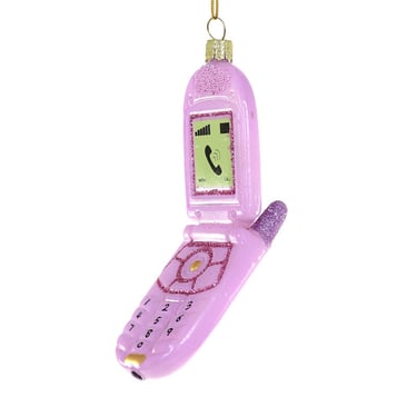 Pink Flip Phone Ornament