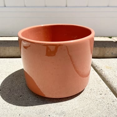 Mid Century Modern MCM Gainey Ceramics Coral Orange Planter Pot Vintage