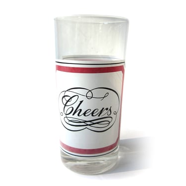 Georges Briard Signed Mid-Century Cheers Highball Glass, Cheers, Na Zdrowie, Script Font, Typography, Mad Men Style Drinking Glass 
