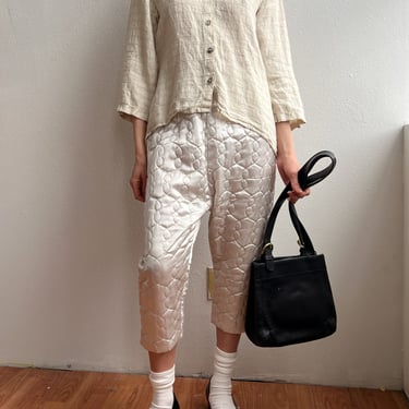 Silver Quilted Crop Pants (S)