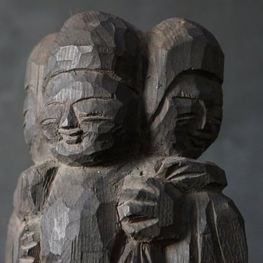 Japan rural Buddhist deity Enku Daikoku wood sculpture 1900s minimalist primitive 