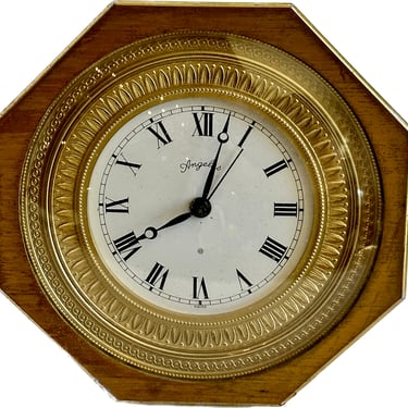 Antique Angelus Swiss Polished Brass Portable Alarm Clock 